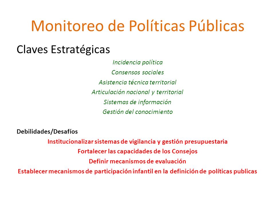 Monitoreo de Políticas Públicas