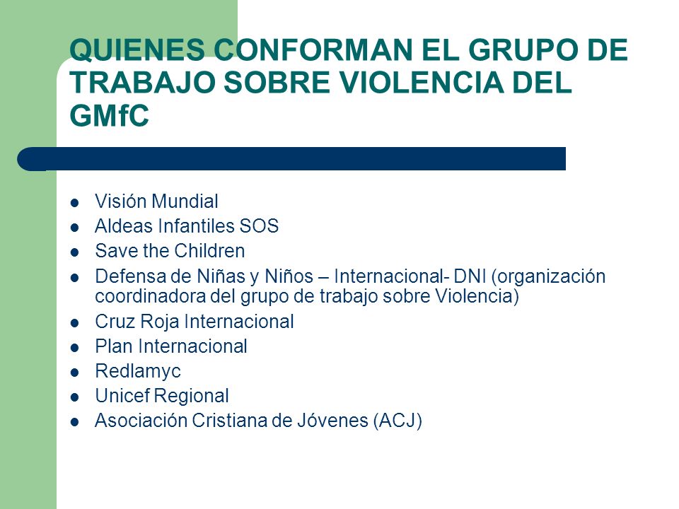 QUIENES CONFORMAN EL GRUPO DE TRABAJO SOBRE VIOLENCIA DEL GMfC