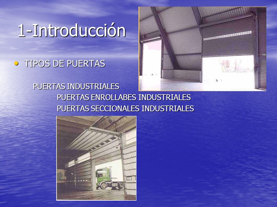 1-Introducción TIPOS DE PUERTAS PUERTAS INDUSTRIALES