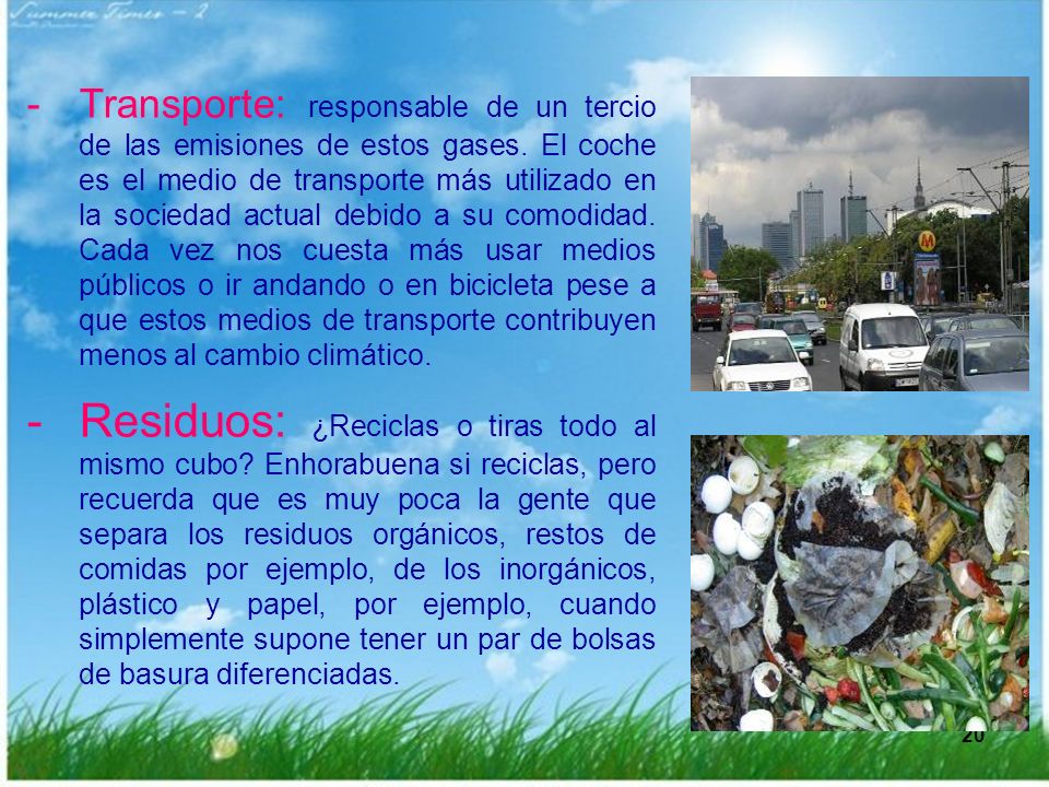 Transporte: responsable de un tercio de las emisiones de estos gases
