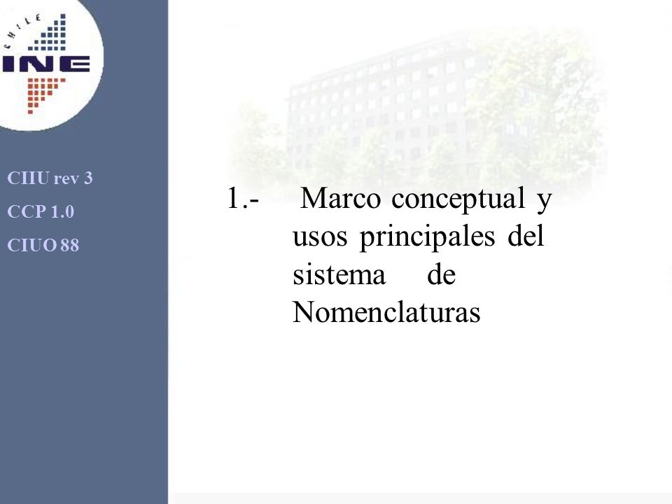 1.- Marco conceptual y usos principales del sistema de Nomenclaturas