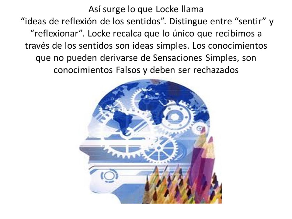 Así surge lo que Locke llama ideas de reflexión de los sentidos