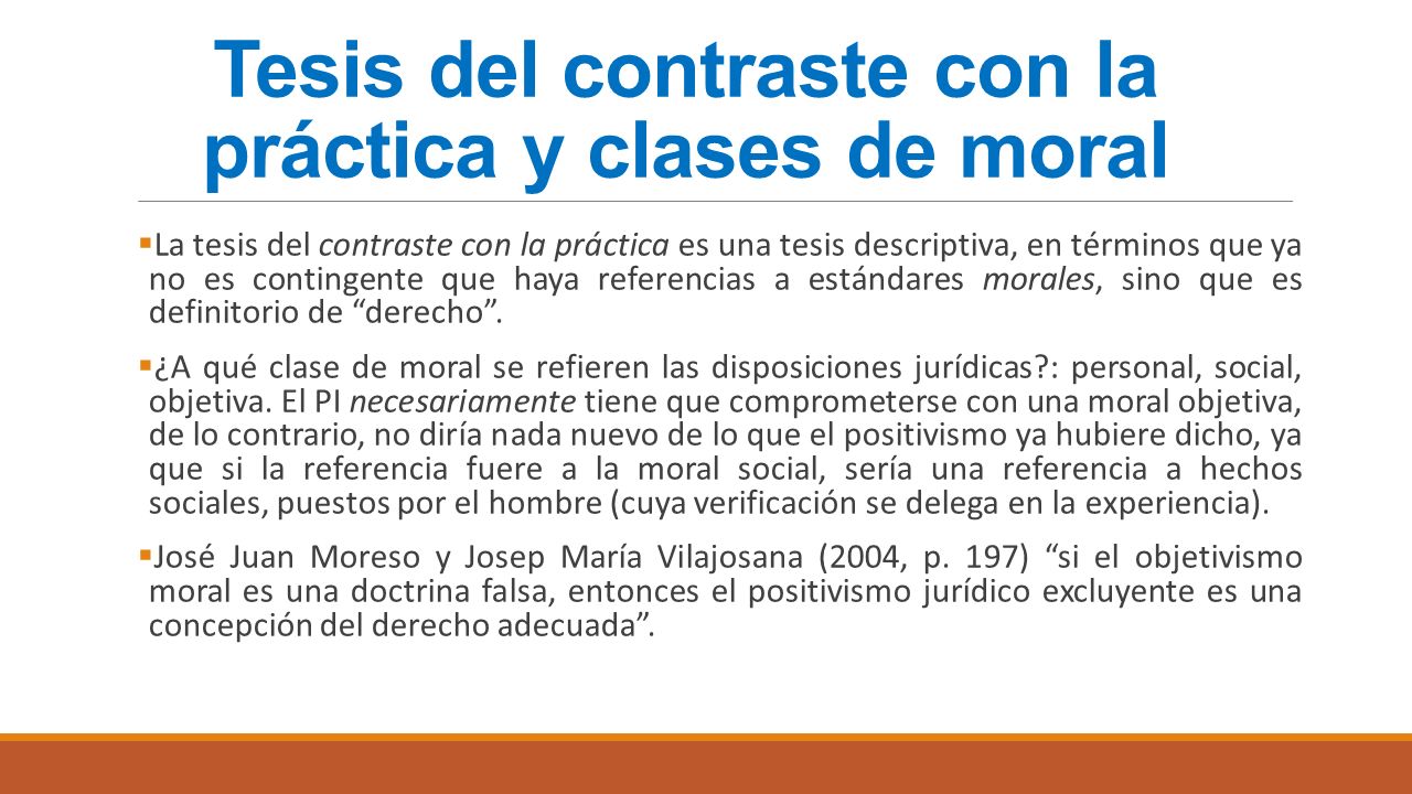 Tesis del contraste con la práctica y clases de moral