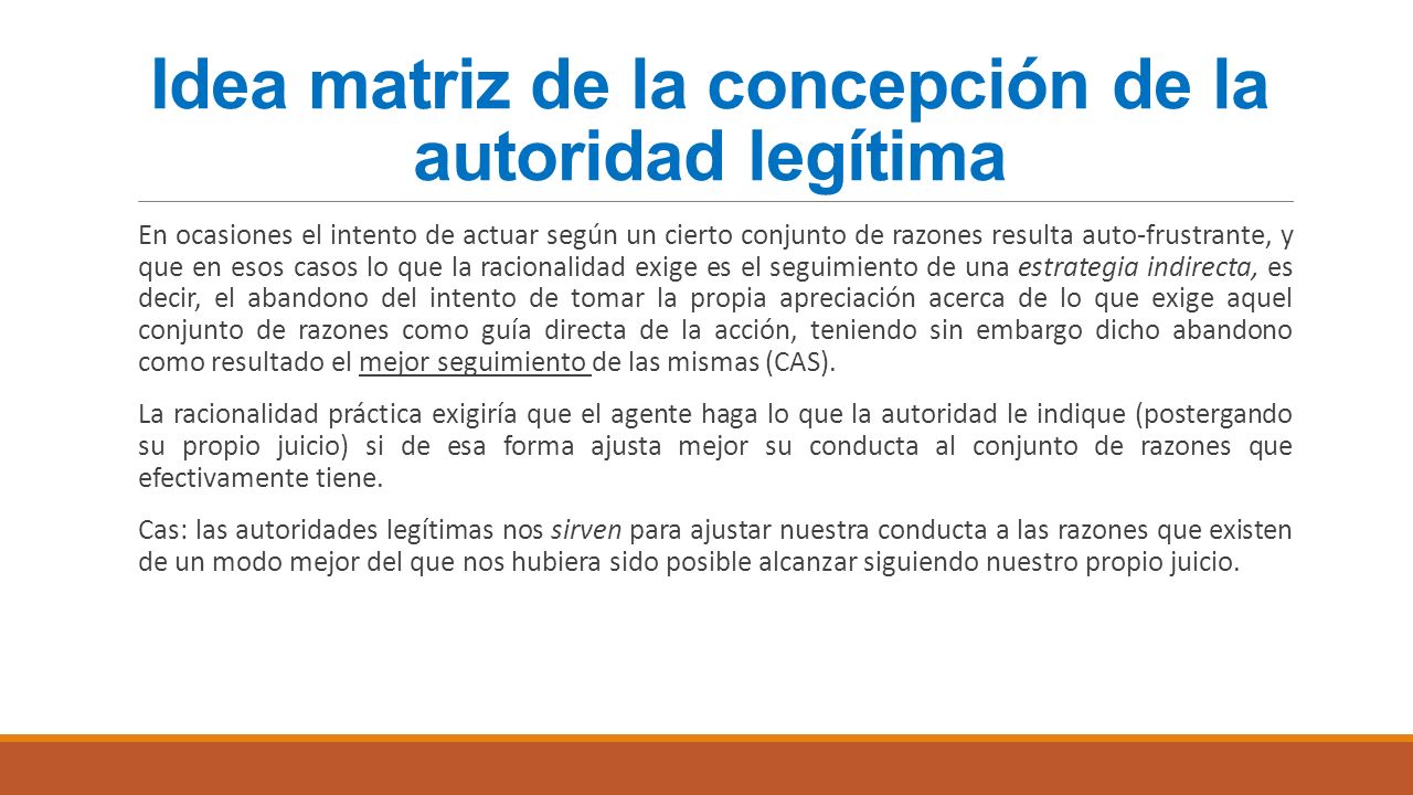 Idea matriz de la concepción de la autoridad legítima