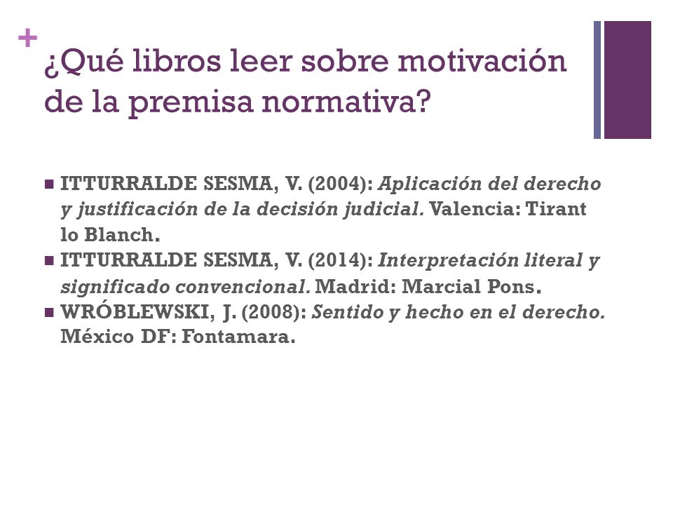 ¿Qué libros leer sobre motivación de la premisa normativa