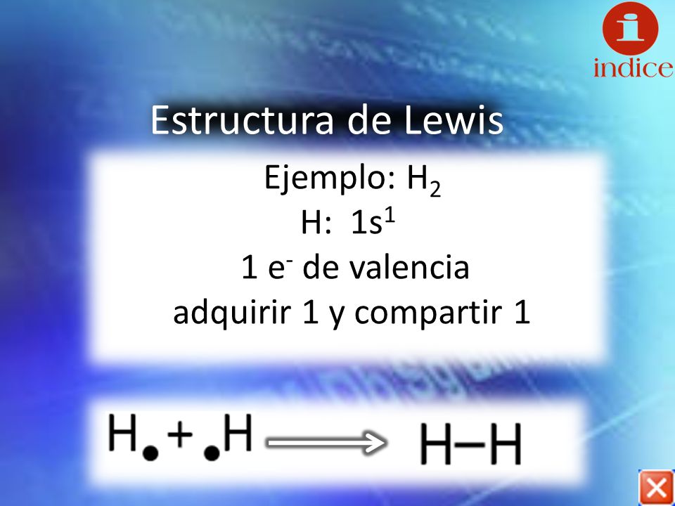 H: 1s1 1 e- de valencia adquirir 1 y compartir 1