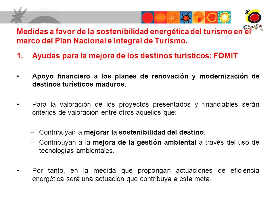 Ayudas para la mejora de los destinos turísticos: FOMIT