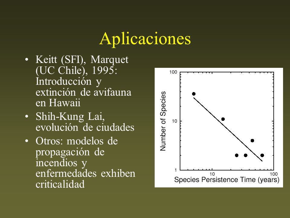 Aplicaciones Keitt (SFI), Marquet (UC Chile), 1995: Introducción y extinción de avifauna en Hawaii.