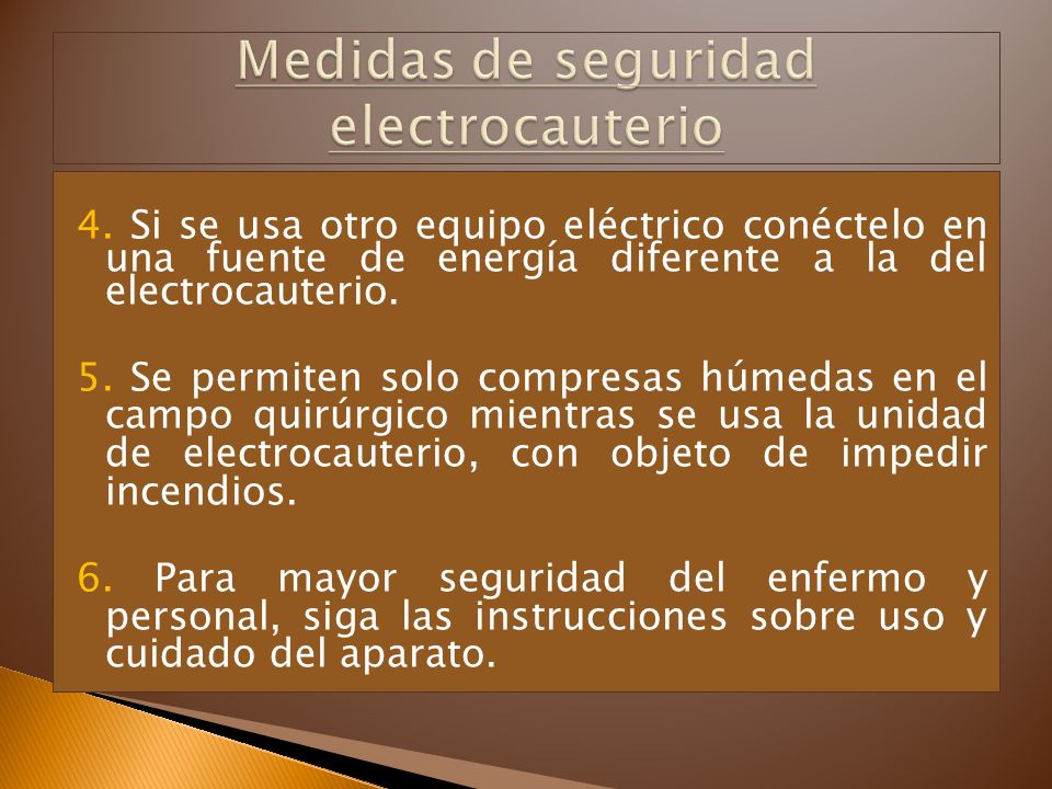 Medidas de seguridad electrocauterio