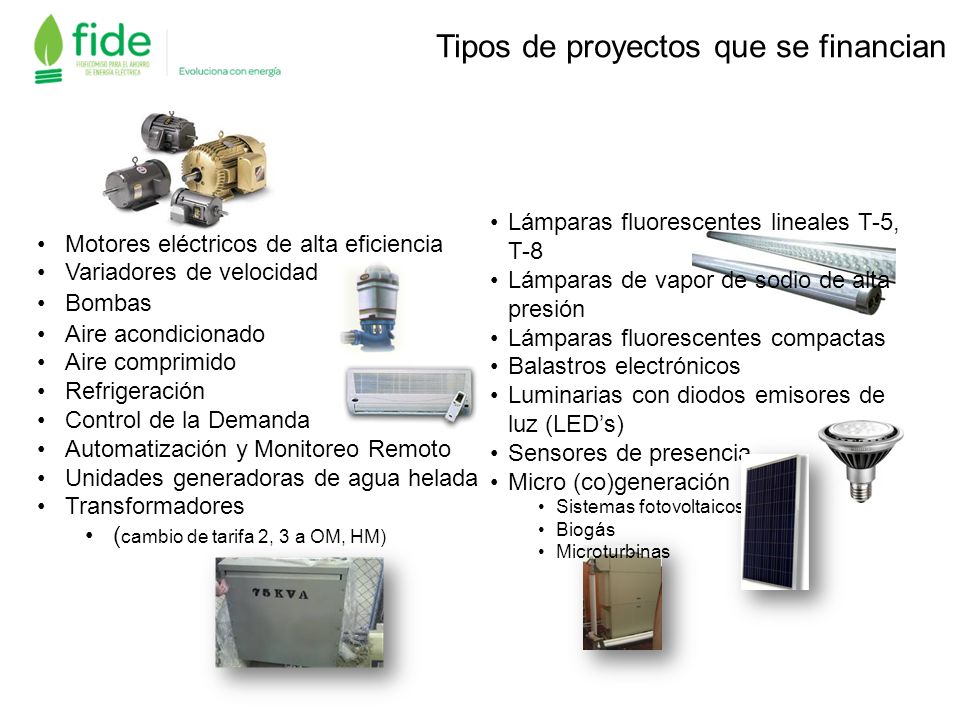 Tipos de proyectos que se financian