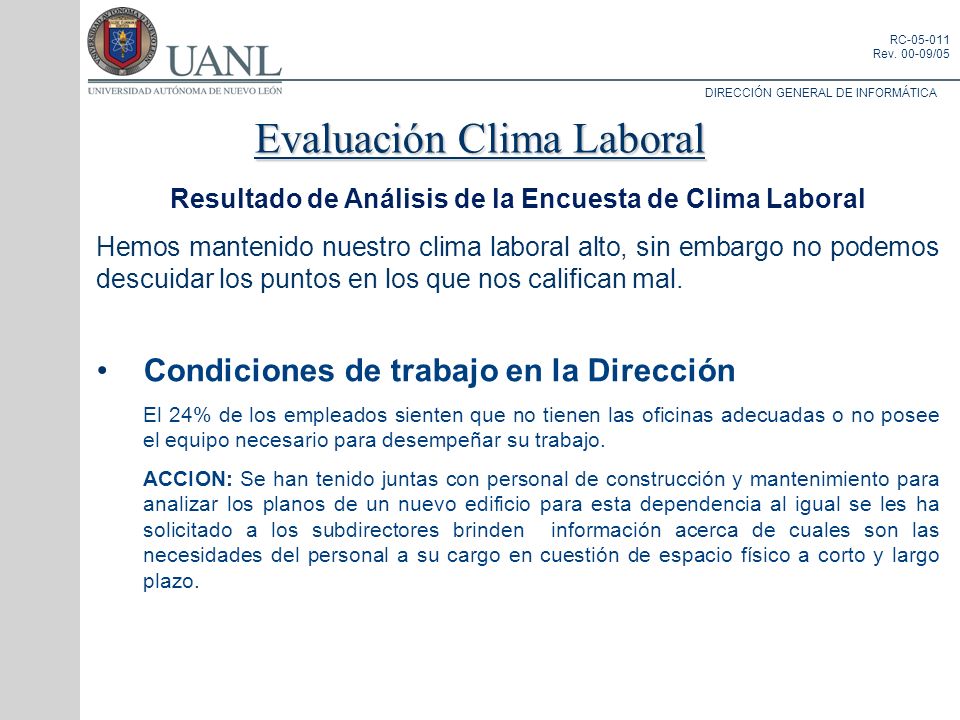 Resultado de Análisis de la Encuesta de Clima Laboral