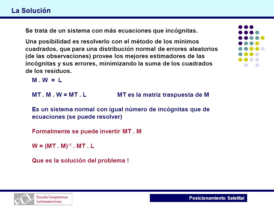 La Solución Se trata de un sistema con más ecuaciones que incógnitas.