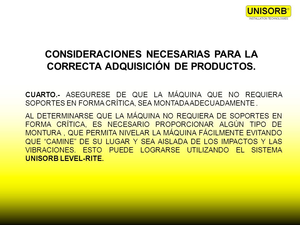 CONSIDERACIONES NECESARIAS PARA LA CORRECTA ADQUISICIÓN DE PRODUCTOS.