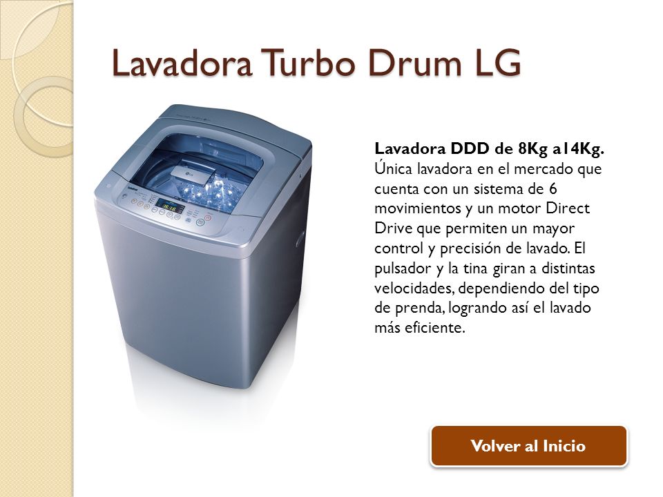 Lavadora Turbo Drum LG Lavadora DDD de 8Kg a14Kg.