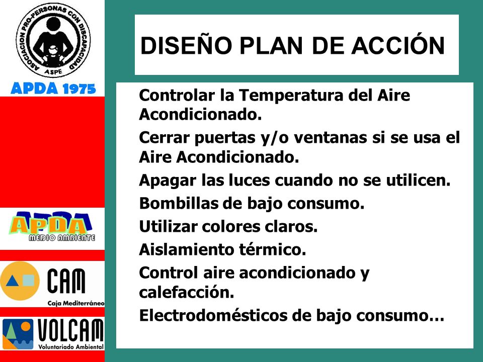 DISEÑO PLAN DE ACCIÓN Controlar la Temperatura del Aire Acondicionado.