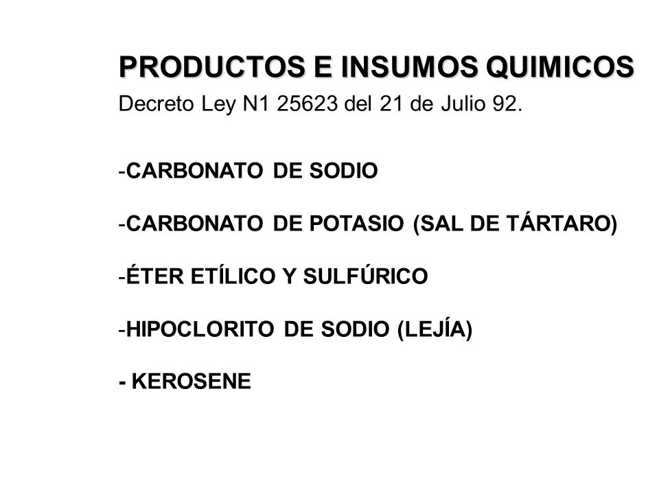PRODUCTOS E INSUMOS QUIMICOS