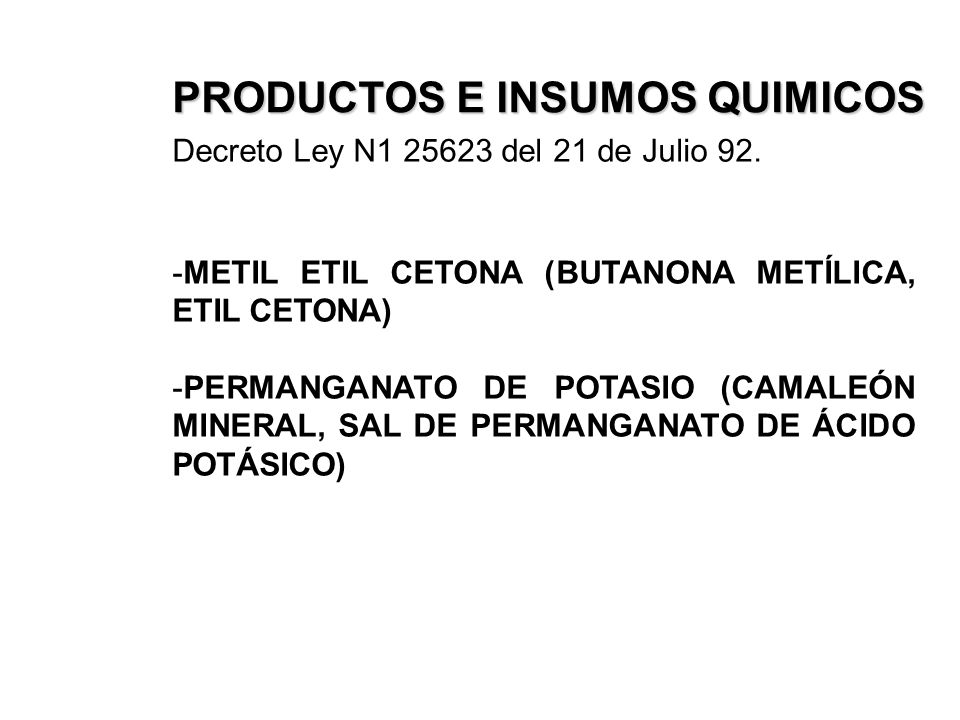 PRODUCTOS E INSUMOS QUIMICOS