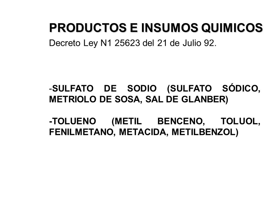PRODUCTOS E INSUMOS QUIMICOS