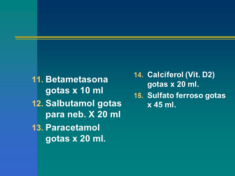 Betametasona gotas x 10 ml Salbutamol gotas para neb. X 20 ml