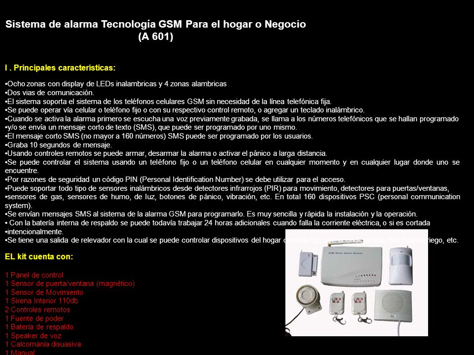 Sistema de alarma Tecnología GSM Para el hogar o Negocio