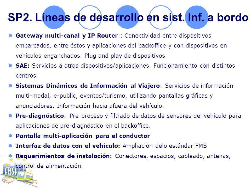 SP2. Líneas de desarrollo en sist. Inf. a bordo