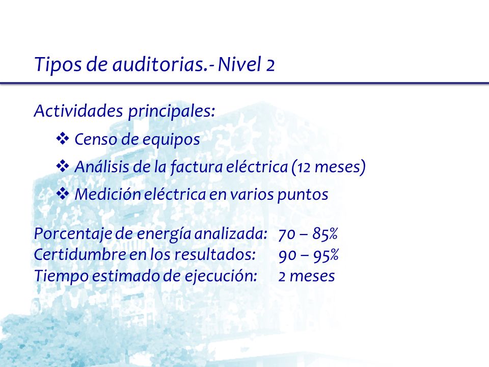 Tipos de auditorias.- Nivel 2
