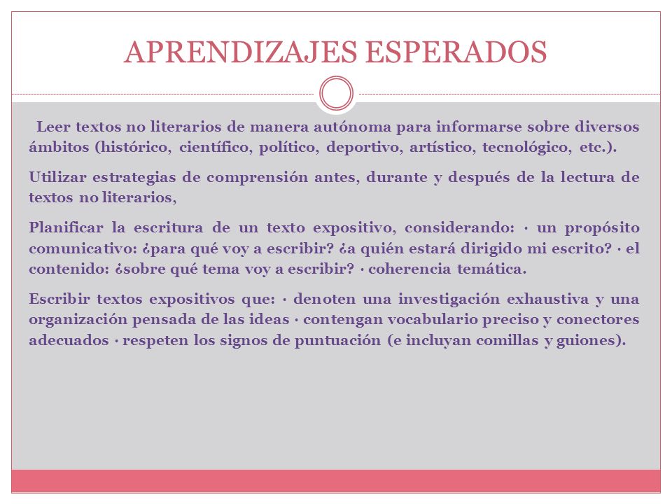 APRENDIZAJES ESPERADOS