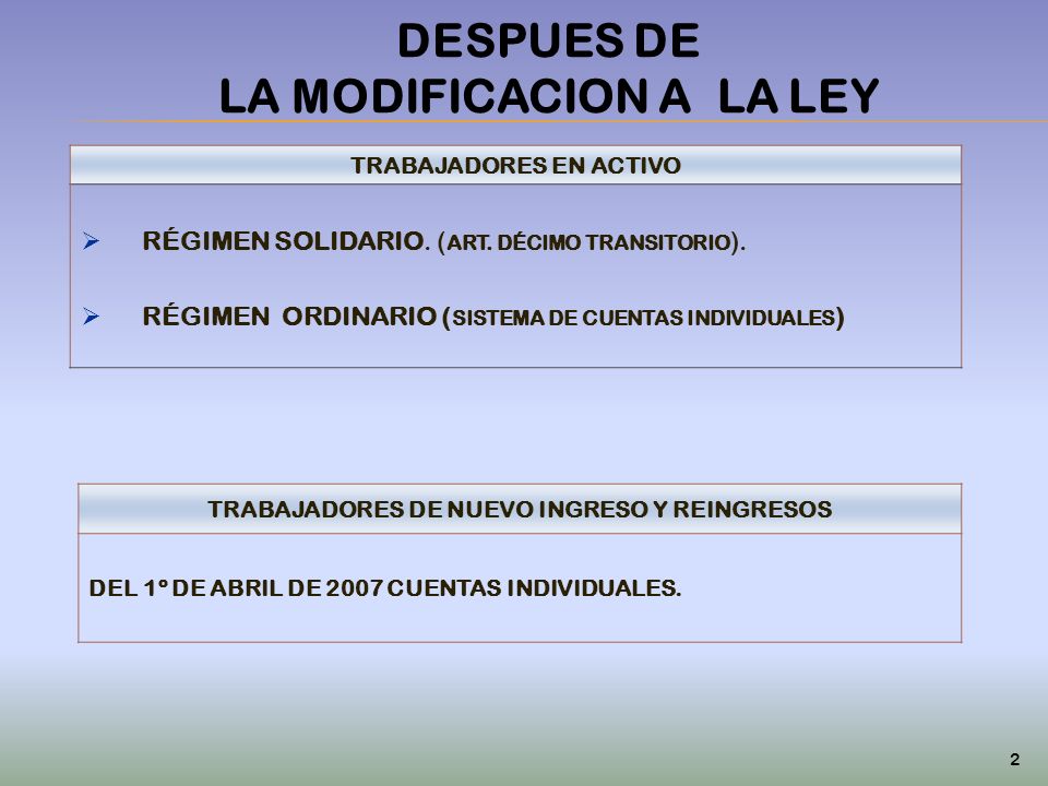 DESPUES DE LA MODIFICACION A LA LEY