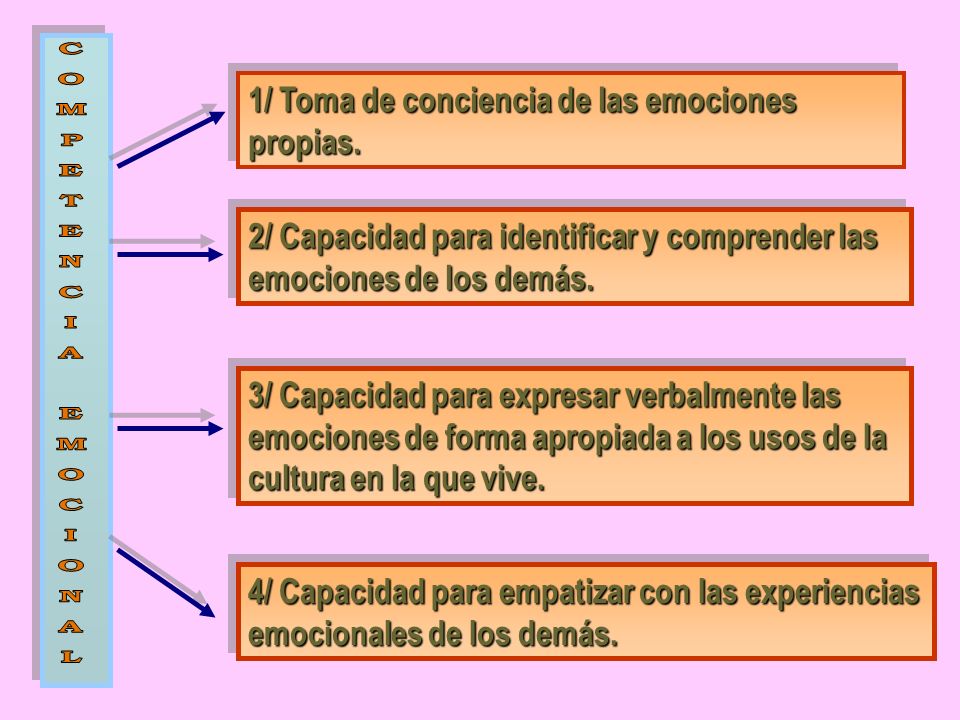 C O M P E T N I A L 1/ Toma de conciencia de las emociones propias.