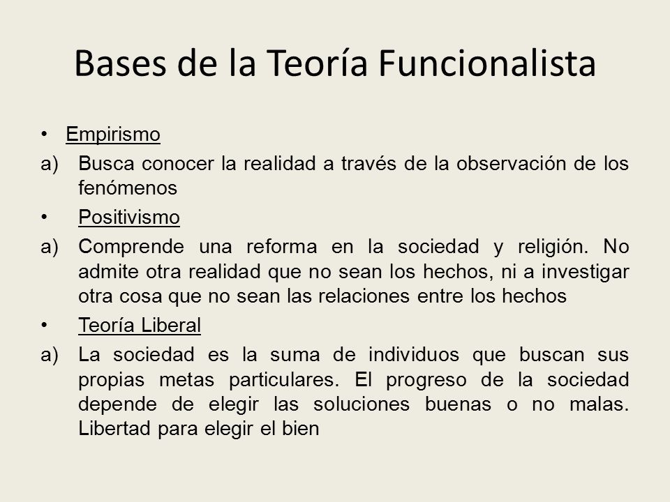 Bases de la Teoría Funcionalista