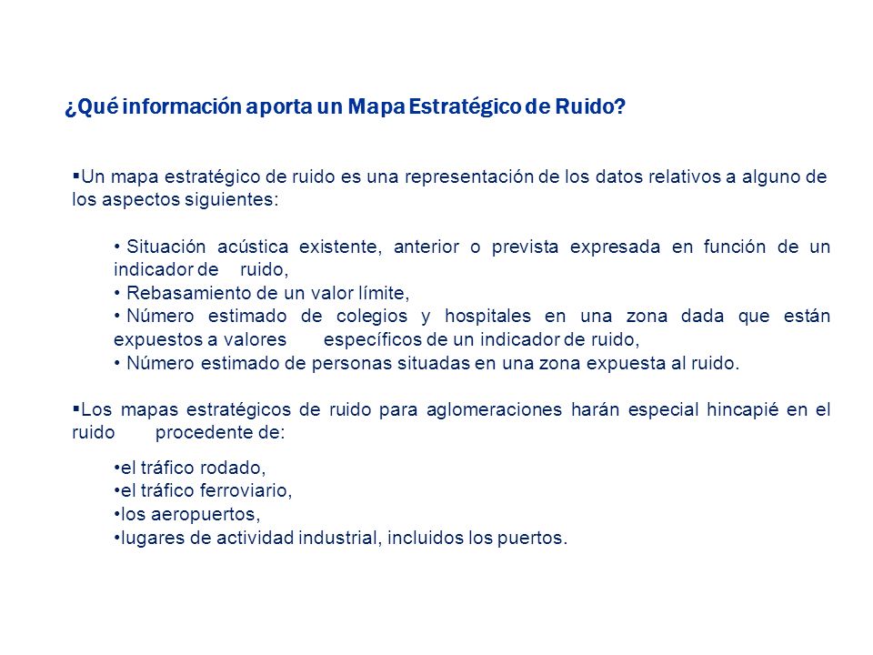 ¿Qué información aporta un Mapa Estratégico de Ruido