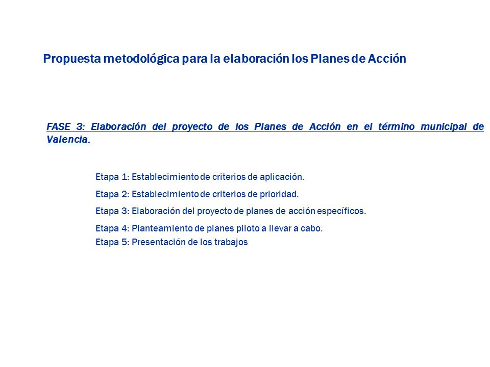 Propuesta metodológica para la elaboración los Planes de Acción