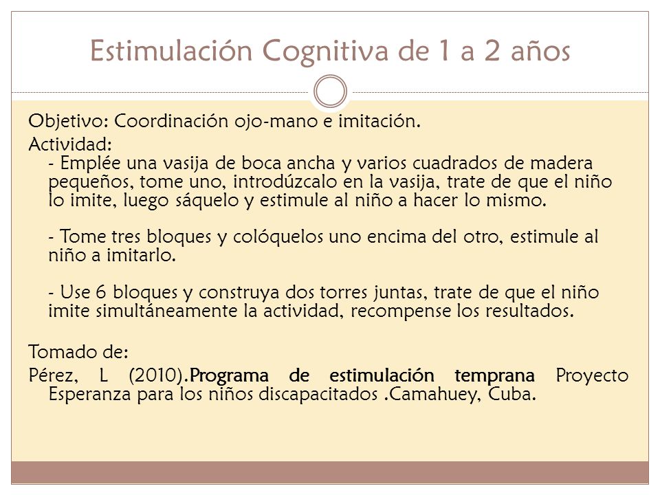 Estimulación Cognitiva de 1 a 2 años