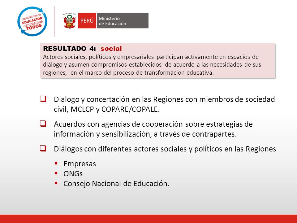 Diálogos con diferentes actores sociales y políticos en las Regiones
