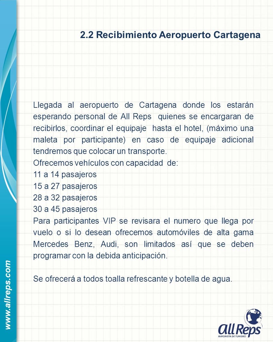 2.2 Recibimiento Aeropuerto Cartagena