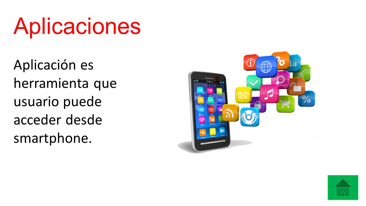 Aplicaciones Aplicación es herramienta que usuario puede acceder desde smartphone.