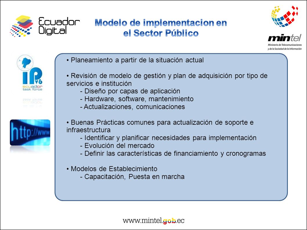Modelo de implementacion en el Sector Público