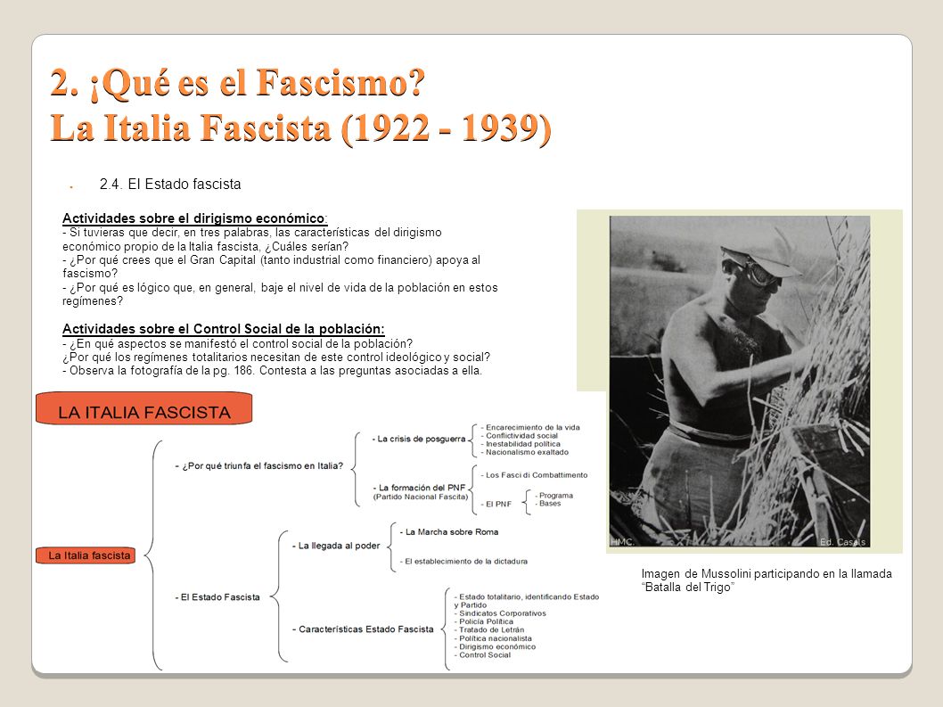 2. ¡Qué es el Fascismo La Italia Fascista ( )