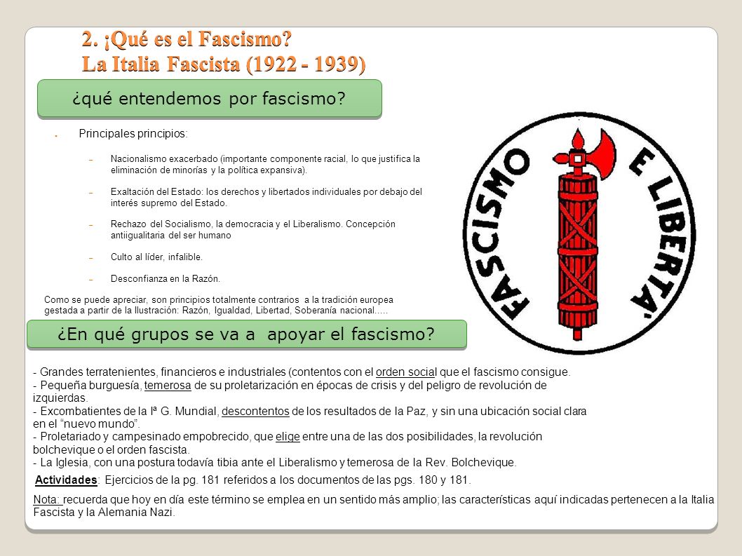 2. ¡Qué es el Fascismo La Italia Fascista ( )