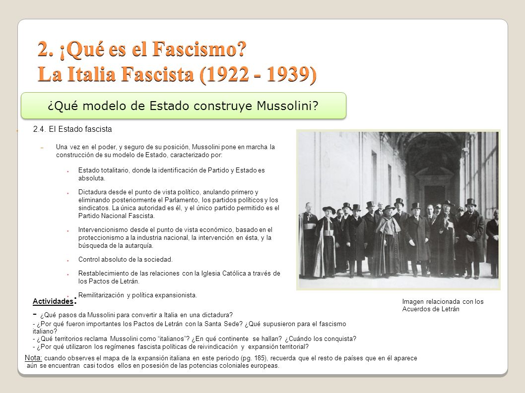 2. ¡Qué es el Fascismo La Italia Fascista ( )