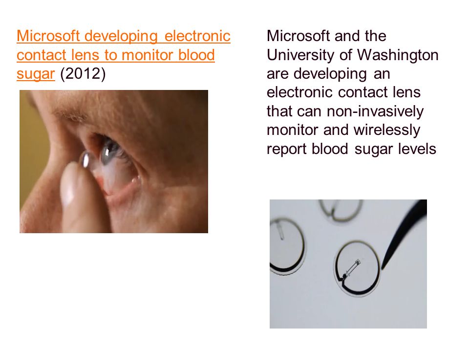 Microsoft developing electronic contact lens to monitor blood sugar (2012)