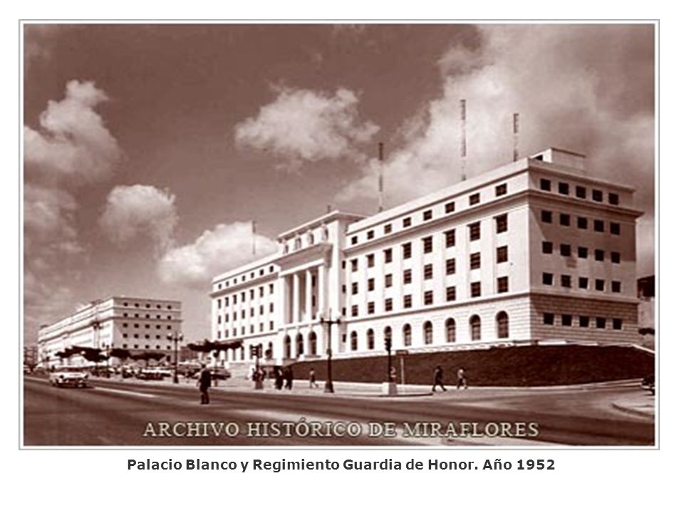 Palacio Blanco y Regimiento Guardia de Honor. Año 1952