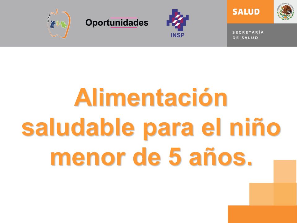 Alimentación saludable para el niño menor de 5 años.