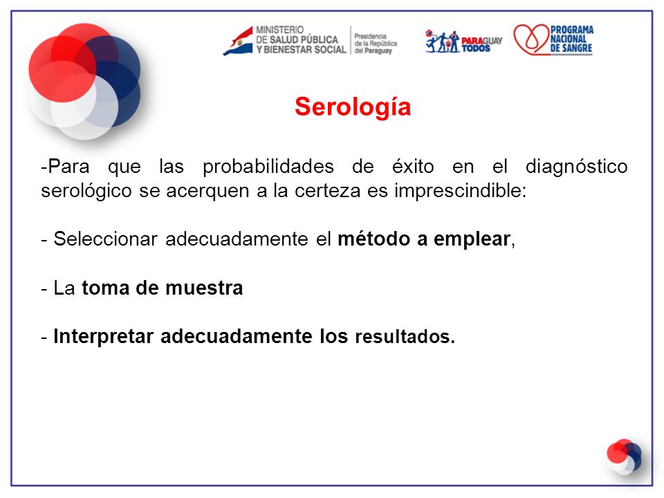 Serología Para que las probabilidades de éxito en el diagnóstico serológico se acerquen a la certeza es imprescindible:
