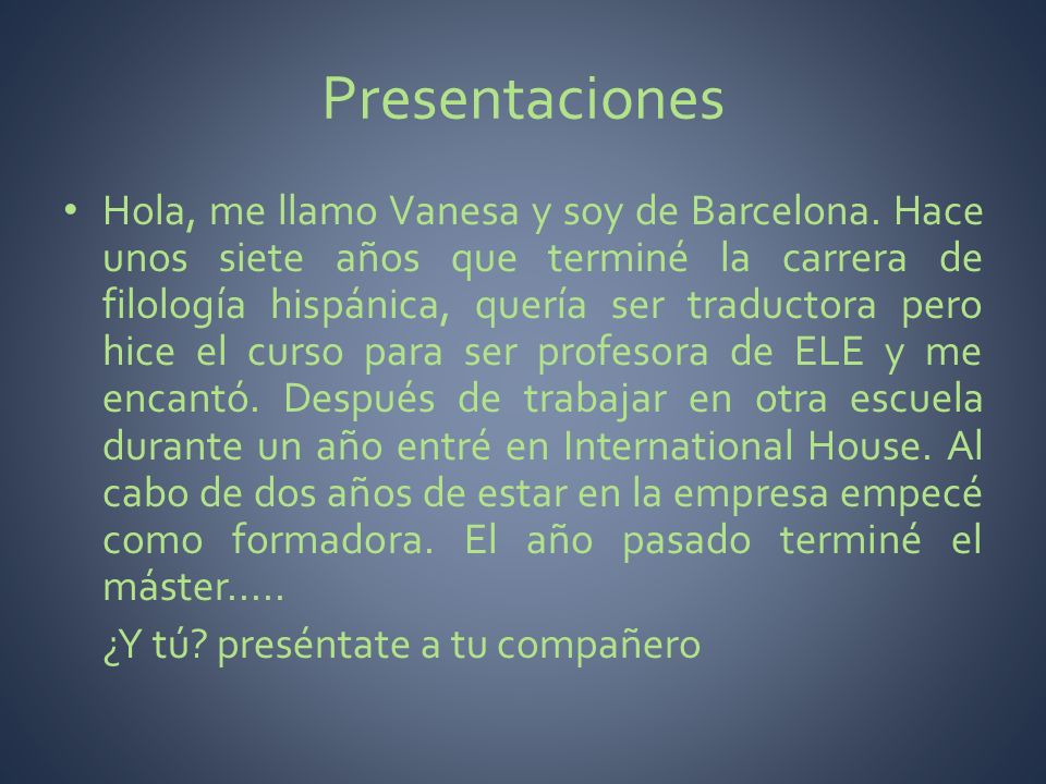Presentaciones