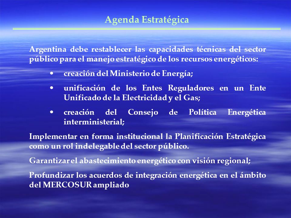 Agenda Estratégica Argentina debe restablecer las capacidades técnicas del sector público para el manejo estratégico de los recursos energéticos: