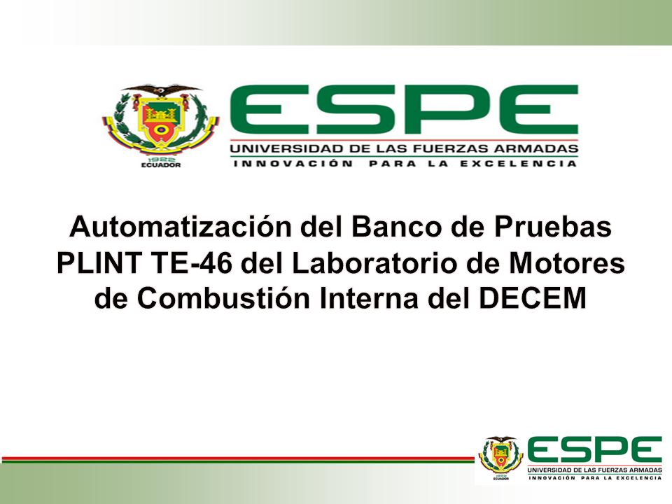 Automatización del Banco de Pruebas PLINT TE-46 del Laboratorio de Motores de Combustión Interna del DECEM
