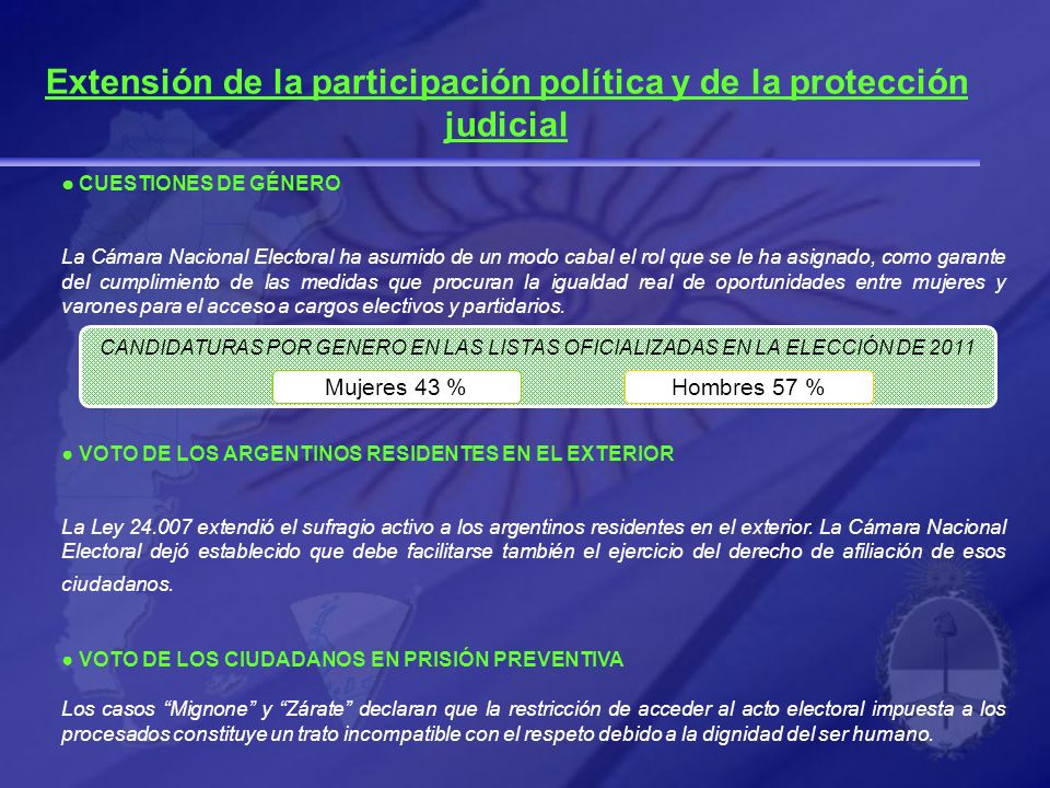 Extensión de la participación política y de la protección judicial