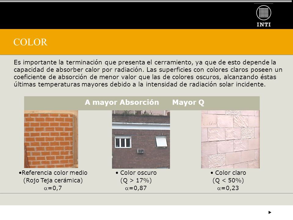 COLOR A mayor Absorción Mayor Q