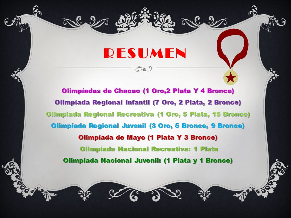 Resumen Olimpíadas de Chacao (1 Oro,2 Plata Y 4 Bronce)